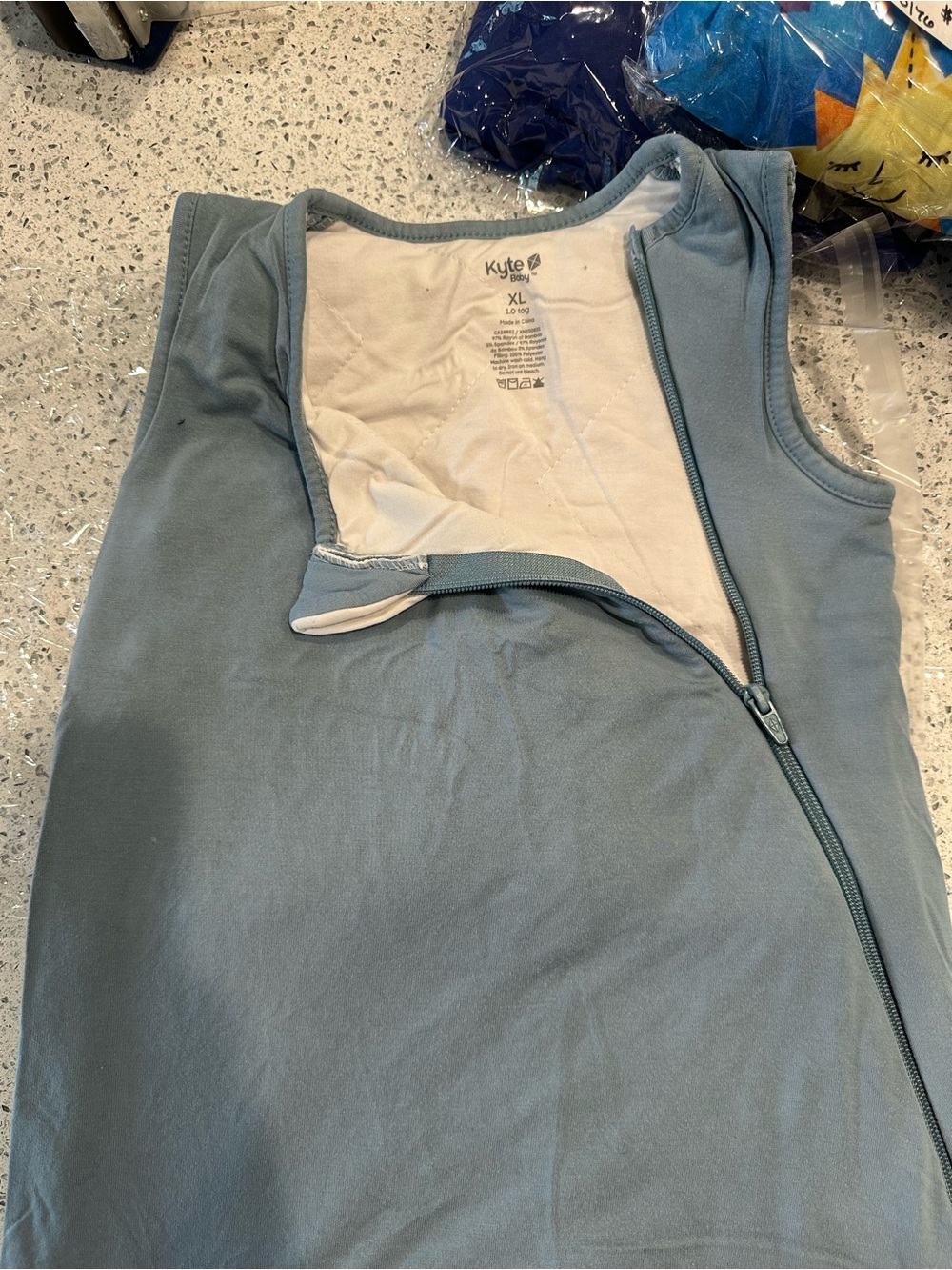 Kyte BABY Sleeveless Zip Swaddle - Slate Blue